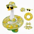 Complete summer lemon pattern outfit set for garden porch goose decorative statue - Suitable for 23 Inches / Top And Bottom / Five-Piece Set / Lemon Yellow