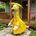 Yellow waterproof raincoat outfit with matching umbrella for porch lawn goose garden decor - Suitable for 23 Inches / Top And Bottom / Two-Piece Set / Jumpsuit Raincoat Yellow