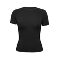 Maglietta sportiva nera da donna a maniche corte, vestibilità slim e tessuto elastico - S / Tops / Nero
