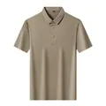 Men's business casual khaki short-sleeved Polo shirt made of breathable ice silk - M / Tops / Camel
