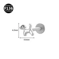 F136 Titan Ballonhund Labret-Stecker mit Innengewinde Piercing Schmuck 4,2mm x 4,6mm - Stil 2 Silber / 12 X 6 Mm M09 Zähne