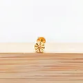 High-quality F136 titanium piercing stud with gold faceted circular disk design detail - Style 3 Gold / 1.2x6mm M0.9 Teeth