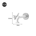 High-quality F136 titanium labret stud featuring crystal-encrusted Y-shape top, 5.5mm height - Style 6 Silver / 1.2x6mm M0.9 Teeth