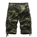 Pantalones cortos cargo de camuflaje para hombre con diseño informal de varios bolsillos - 38 / Camuflaje Ejercito Oscuro