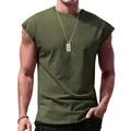 Camiseta de tirantes deportiva para hombre en verde oliva, transpirable y cómoda - S / Tops / Verde Militar