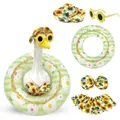Sunflower theme outfit set for garden goose including hat glasses and swim ring - Top And Bottom / Five-Piece Set / Sunflower