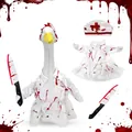 Bloody nurse costume set for porch goose garden decoration with hat and knife prop - Top And Bottom / Set / Bloody Nurse