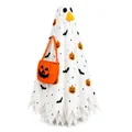 Adorable Halloween ghost costume for garden porch goose featuring pumpkin and bat prints - Top And Bottom / Set / White Pumpkin Ghost
