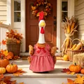 Red and white checkered outfit for porch goose garden statue autumn decoration - 23 Inches / Thanksgiving Red Plaid Turkey / Set