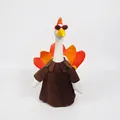Decorative garden porch goose brown turkey costume outfit with red sunglasses set - 23 Inches / Thanksgiving Dark Brown Turkey / Set