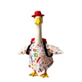 Back-to-school porch goose outfit set with red hat, backpack, and ABC print shirt - Back to School White Outfit Style