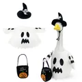 Spooky Halloween ghost costume set for porch goose including witch hat and pumpkin bag - Ghost Pumpkin Bag Style / Three-Piece Set