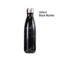 500ml doppelwandige Edelstahl Isolierflasche mit schwarzem Marmormuster Oberflächenfinish - 500ml / Schwarzer Marmor