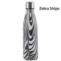 Isolierte Trinkflasche aus Edelstahl mit stilvollem schwarz-weißem Zebramuster-Design - 500ml / Schwarz Weiß Zebra