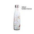500ml doppelwandige Edelstahl-Isolierflasche mit elegantem goldenem Seidenmarmormuster - 500ml / Goldseidenmarmor