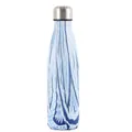 Isolierte 304-Edelstahl-Colaflasche mit blauem Santorini-Wellenmuster für Sport - 500ml / Santorin Blau