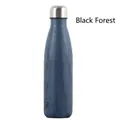 Isolierte Edelstahl-Trinkflasche im Black Forest Blau-Marmor-Design für den Sport - 500ml / Dunkelblauer Marmor