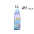 500ml isolierte Edelstahl-Trinkflasche mit schillerndem Perlmutt-Finish im Cola-Stil - 500ml / Perlmutt