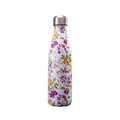 Doppelwandige 500ml Edelstahl Isolierflasche Sport Trinkflasche mit weißem Blumenmuster - 500ml / Lila kleine Blume