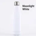 Isolierte Edelstahl-Wasserflasche im Cola-Stil in Moonlight White Finish - 500ml / Mondlichtweiß