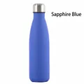 Saphirblaue doppelwandige isolierte Trinkflasche aus Edelstahl in Cola-Flaschenform - 500ml / Saphirblau