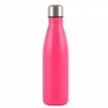 Isolierte rosa Trinkflasche aus Edelstahl in Cola-Form mit silbernem Verschluss. - 500ml / Matt Rosenrot