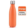 Premium 500ml doppelwandige orange vakuumisolierte Sportflasche aus Edelstahl - 500ml / Matt Orange