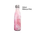 500ml isolierte Edelstahl-Wasserflasche mit rosa Marmormuster - 500ml / Hibiskusrosa Marmor
