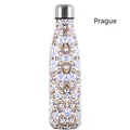 Isolierflasche aus 304 Edelstahl mit Paisley-Muster im Doppelwand-Cola-Flaschen-Design - 500ml / Prager Muster