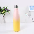 Doppelwandige Edelstahl-Isolierflasche mit pink-gelbem Farbverlauf für unterwegs - 500ml / Verlauf Rosa Gelb