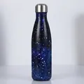 Isolierflasche 500ml aus Edelstahl mit sternenblauem Galaxiemuster für Sport und Outdoor - 500ml / Sternenblau