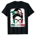 Graphisme détaillé du drapeau mexicain et Viva Mexico sur un t-shirt en coton noir - S / Tops / Noir