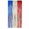Gedetailleerd overzicht van rood wit blauw glittergordijn voor feestelijke decoratie - Standaard Franje Stijl / 1x2 Meter / Rood/Wit/Blauw