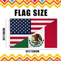 Illustration taille drapeau indépendance mexicaine-américaine 3x5FT - Hybride Diagonal USA & Mexique (款式6) / 90x150cm (3x5ft)