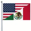 Große 3x5ft USA und Mexiko kombinierte Freundschaftsflagge für den Unabhängigkeitstag - USA und Mexiko Freundschaftsflagge / 90x150cm