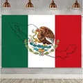 Mexico flag backdrop banner for Independence Day party decoration with national emblem - Mexican Territory Style (yxq219) / 150x100cm