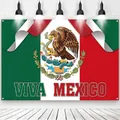Pancarta del Día de la Independencia de México con emblema nacional y Viva México - Estilo Viva México (CH-25072905) / 95x75cm