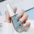 Kudan healthy water-based peel-off nail polish in elegant teal blue-grey matte finish - Normal Specification / Haze Blue (N14)