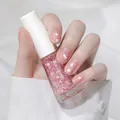 Water-based pink glitter nail polish in 10ml bottle with a floral nail art effect - Normal Specification / Cherry Fairy (N35)