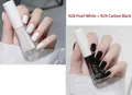 N28 Pearly White and N29 Carbon Black water-based nail polish set for DIY manicure - 2PCS / Pearly White + Charcoal Black