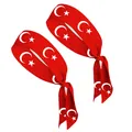La fascia sportiva bandiera turca rossa con motivi a mezzaluna e stella per tifosi - Bandiera della Turchia Stella e Mezzaluna / 2 Pezzi/Set