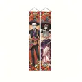 Banners del Día de Muertos con esqueletos y flores para decoración de exteriores - Patrón Pareja De Esqueletos / Un par