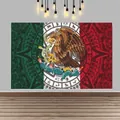 Mexican Independence Day decorative tapestry with Aztec calendar and eagle flag design - Aztec Calendar Style (yxq222)
