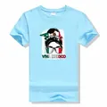 T-shirt en coton bleu clair avec imprimé graphique du drapeau Viva Mexico pour le pays - S / Tops / Bleu Ciel