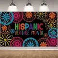 Farbenfrohes Banner für den Hispanic Heritage Month zur Wanddekoration bei Partys - Hispanisches Mandala-Blumenstil (CH-25072908) / 95x75cm