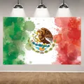 Mexico Independence Day watercolor splash flag backdrop banner for party decoration - Watercolor Splatter Style (yxq224)