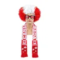 Canada themed fan accessories set including red white afro wig glasses and scarf - Canada Style