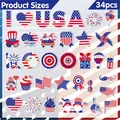 34-delige patriottische magnetenset voor 4 juli met productmaten - Onafhankelijkheidsdag Stijl / 34 Stuks/Verpakking