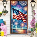 American flag and fireworks door banner for Independence Day porch decoration - Flag Fireworks (CH-25072735)