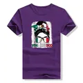 Purple Viva Mexico graphic T-shirt with Mexican flag headband and sunglasses design - S / Tops / Purple